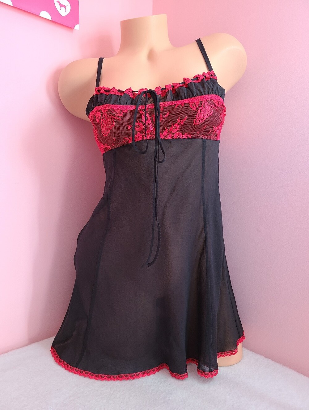 Vintage Y2K Victoria's Secret 100% Silk Milkmaid Babydoll Slip Dress Size M
